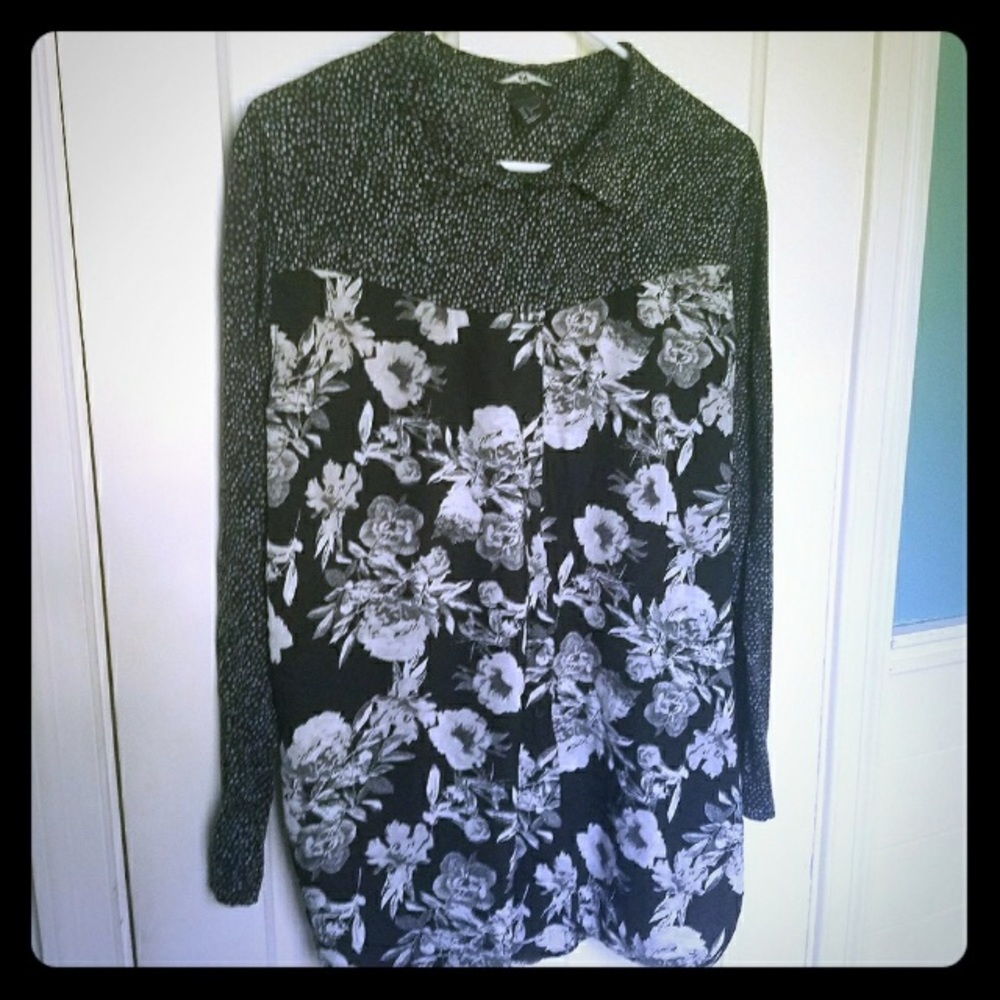 Floral print button down